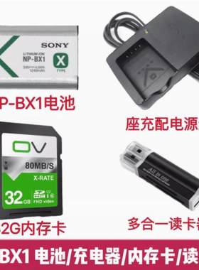 索尼WX300 WX350 WX500 WX700 HX99相机NP-BX1电池/充电器/内存卡