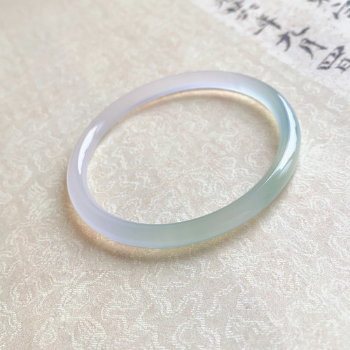 玉镯手镯天然正品半山水叮当