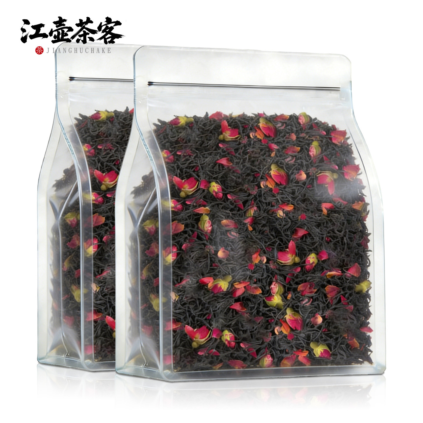 江壶茶客玫瑰红茶浓香型正山小种玫瑰花茶窨制茶叶自己喝袋装散茶