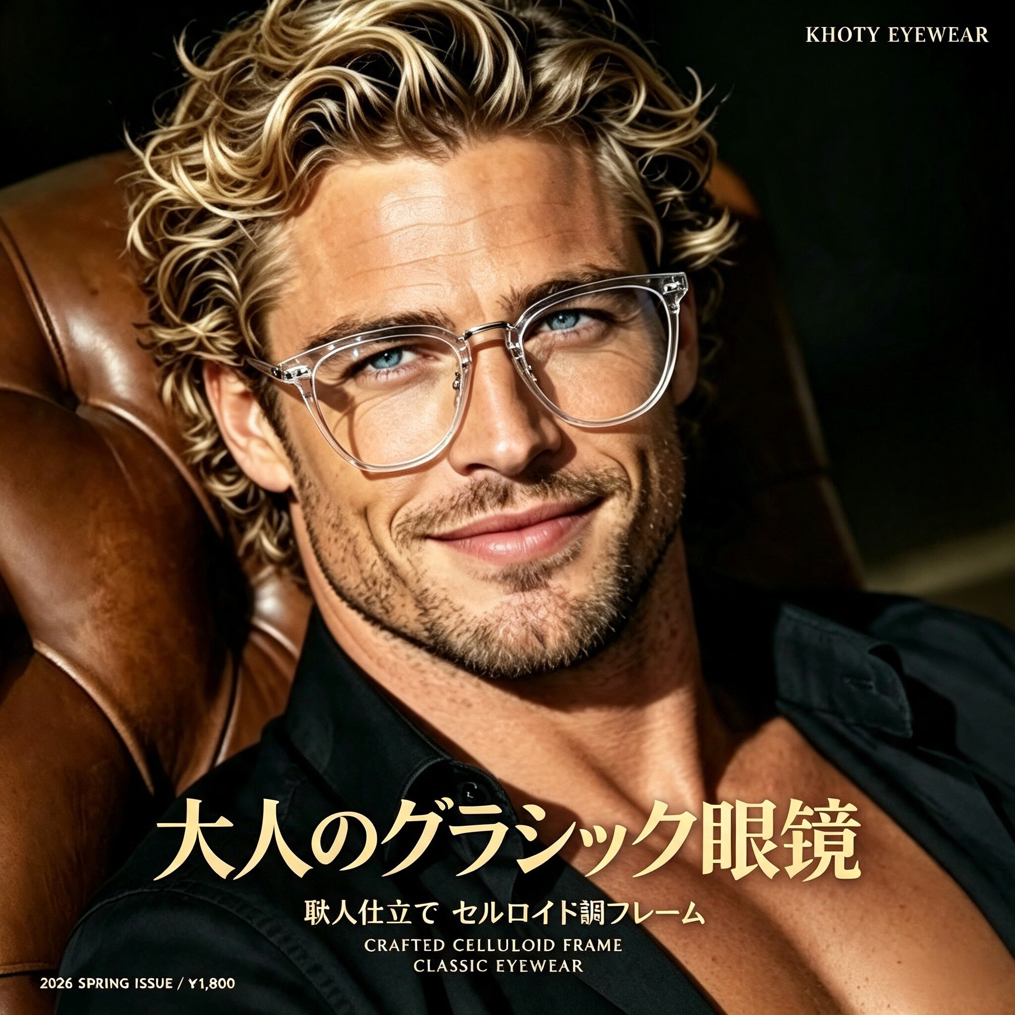 日本纯钛板材镜架透明男KHOTY复古明星防蓝光近视大脸眼镜框中性