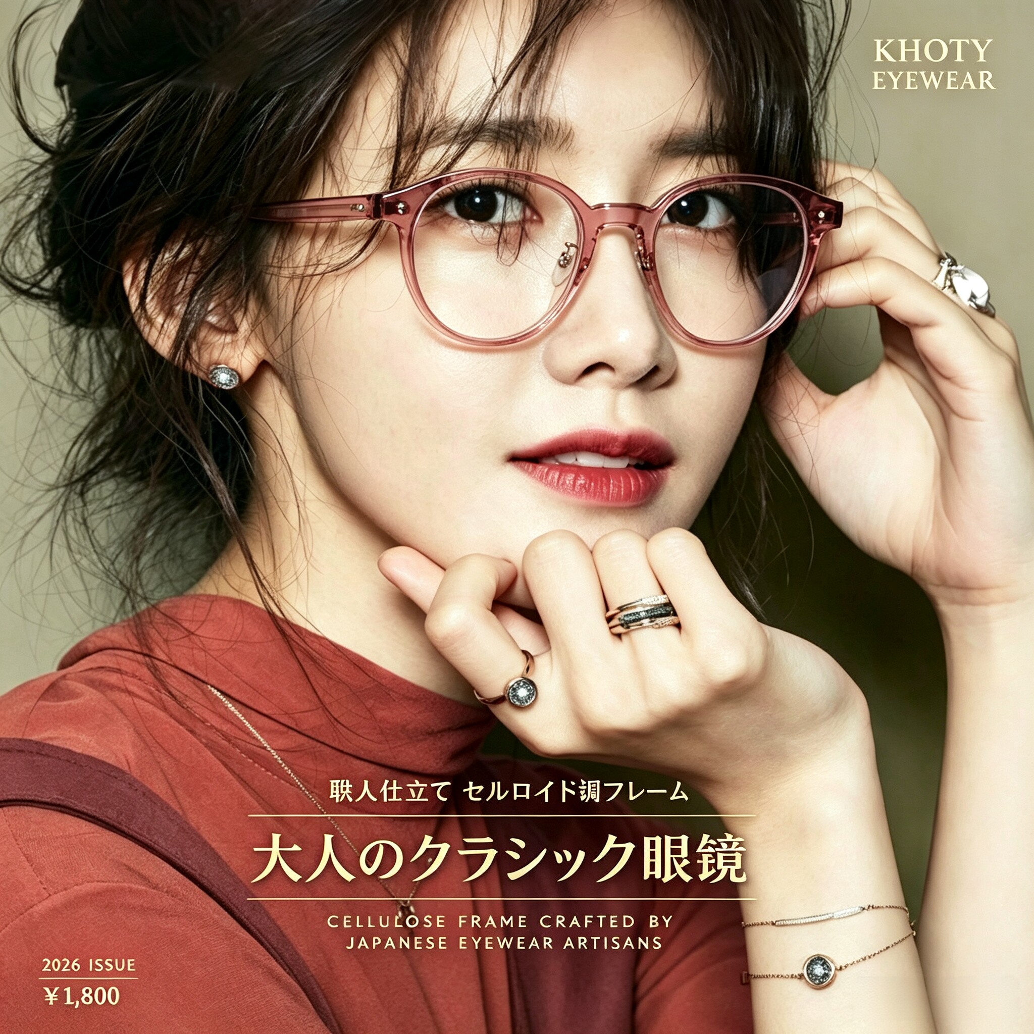 日本眼镜Khoty圆框板材男女