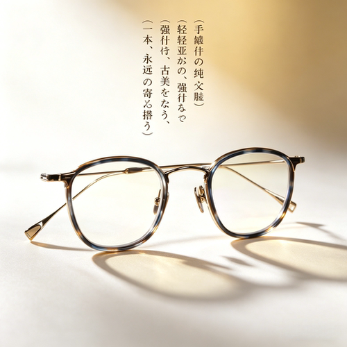 日本纯钛板材手工文艺风近视镜架