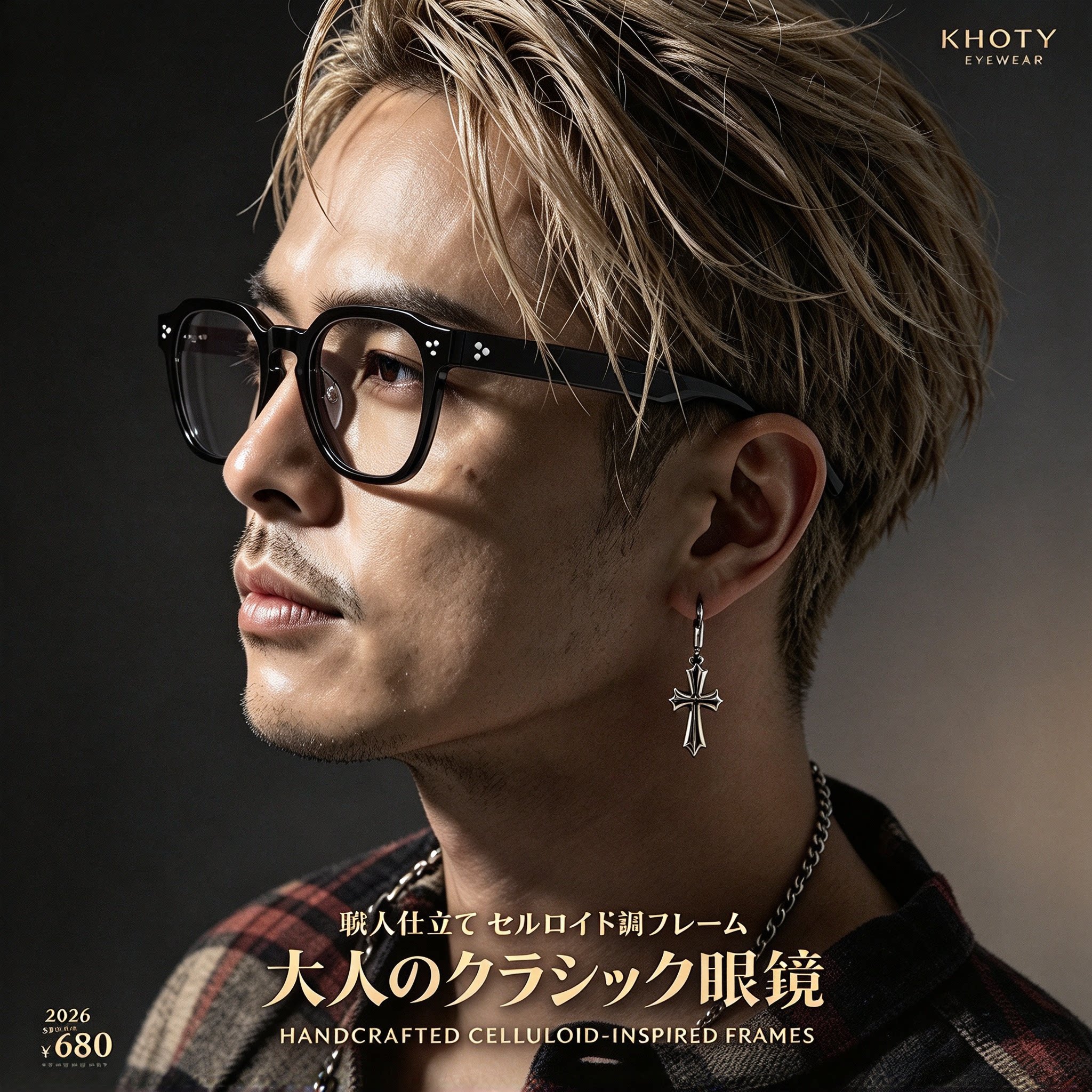Khoty男女赛璐璐板材透明眼镜