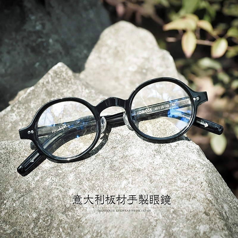 日本复古小圆框高度近视眼镜男KHOTY板材文艺近视防蓝光配镜女潮