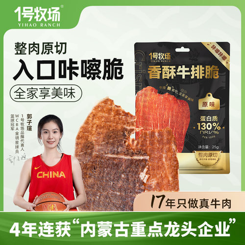 1号牧场牛脆脆风干牛肉薄脆100g
