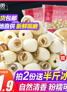 尚贡 莲子干货 去芯湘莲无心白莲子500g特产磨皮通心寸三莲