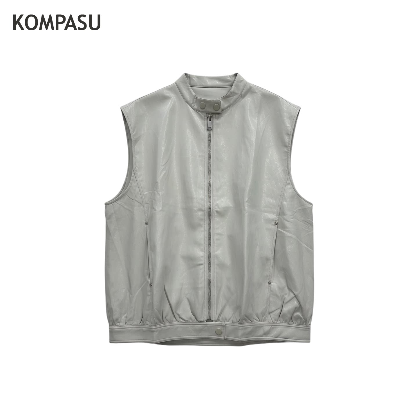 KOMPASU PU皮无袖马甲外套女上衣2026春秋QYM8531321
