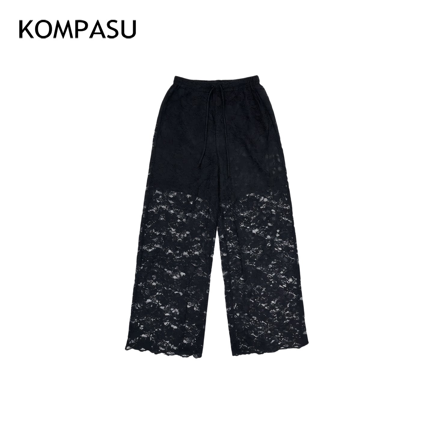 KOMPASU 蕾丝直筒显腿长休闲裤子女26夏季新品XYK8420907