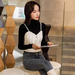 羽绒马甲女轻薄内穿百搭背心修身 吊带羽绒服 保暖内胆白鸭绒短款