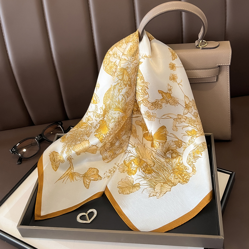 日系小丝巾四季领巾简约风