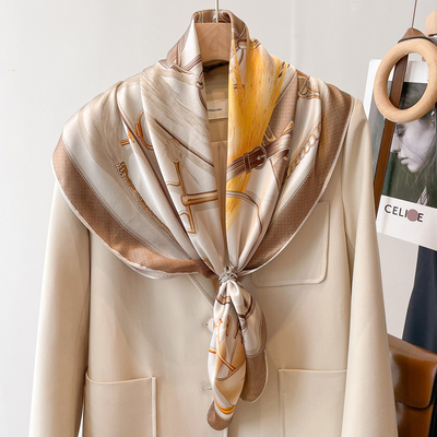 纯真丝丝巾大领巾女春秋围巾亲肤