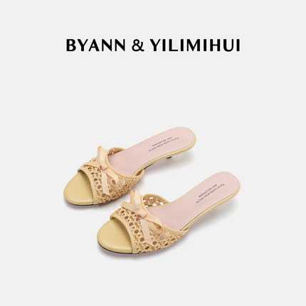 『高定编织』BYANN&YILIMIHUI 简约风日常舒适时尚一字凉拖仙女风