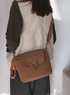 三色补丁飞鸟挎包女休闲百搭手工单肩包个性手机包时尚百搭斜挎包