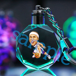 Q版NBA球星水晶挂件钥匙扣情节生日礼物送男同学纪念科比姚明