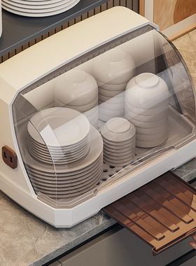 碗筷收纳盒带盖带沥水碗盘架放碗碟子盘子收纳碗柜厨房碗碟收纳架