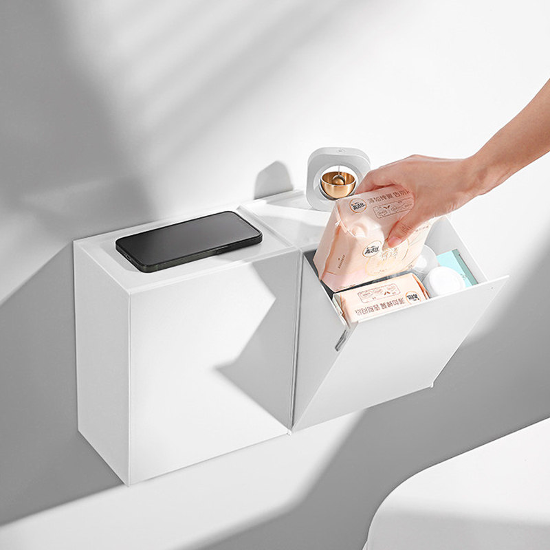 厕所收纳神器马桶上方卫生间墙面免打孔贴墙置物架放姨妈巾的盒子,家庭/个人清洁工具,浴室角架/置物架,淘宝优惠券,粉丝福利购,淘宝优惠卷