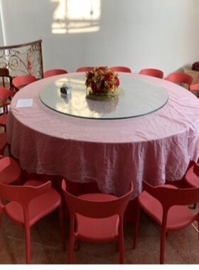 一次性台布3.6米加厚餐桌布酒店商用餐馆结婚家用圆方形红色台布