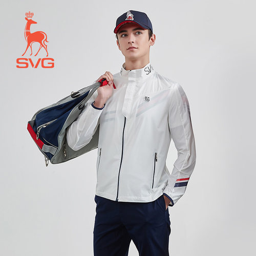 SVG高尔夫男士外套撞色条纹印花