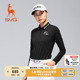 t恤拉链翻领POLO衫 简约黑色长袖 运动上衣 女装 svg高尔夫早春新款