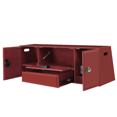 后备箱收纳箱三指纹锁加大抽屉