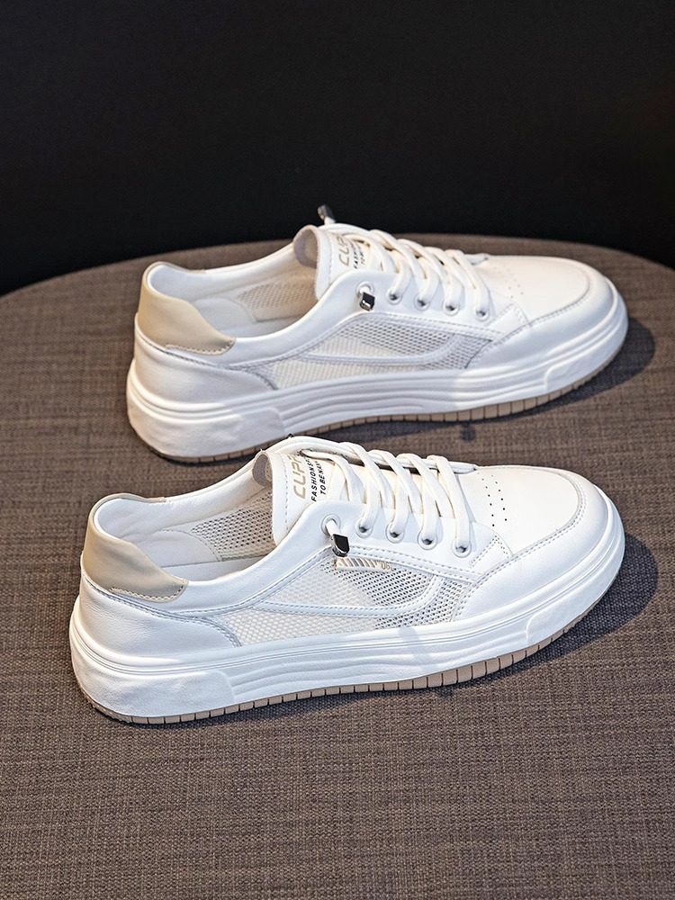 香港真皮镂空透气小白鞋女2025夏季新款轻便网面百搭平底休闲板鞋,女鞋,帆布鞋,淘宝优惠券,粉丝福利购,淘宝优惠卷