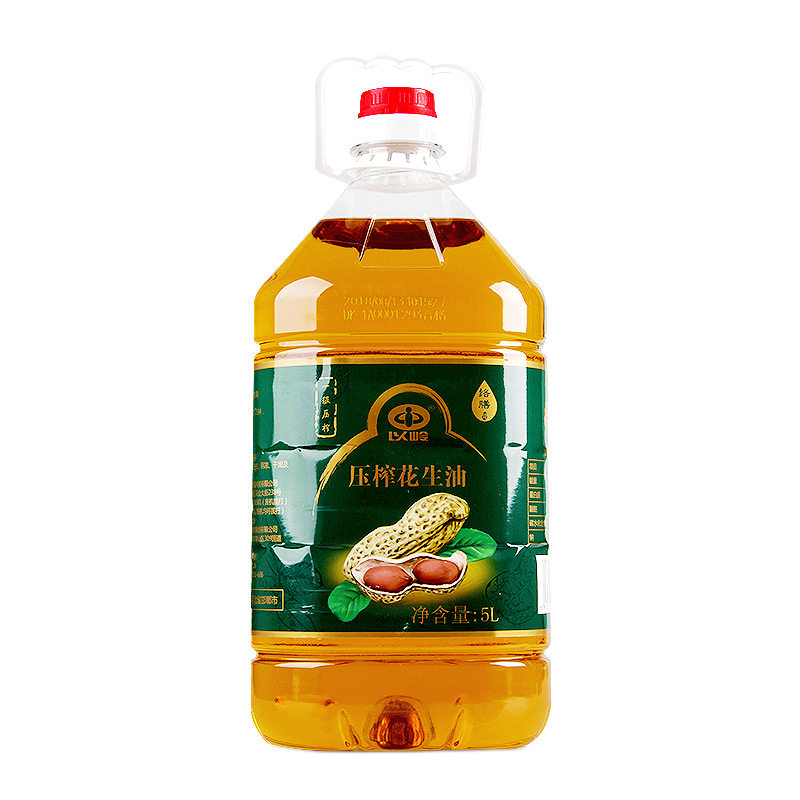 以岭压榨花生油5l物理压榨食用油桶
