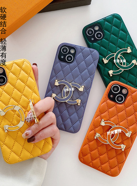 小香风手机壳苹果13新款14时尚双C支架iphone14promax皮质8plus高级感13pro全包12女款11女神7香奈儿15气质16