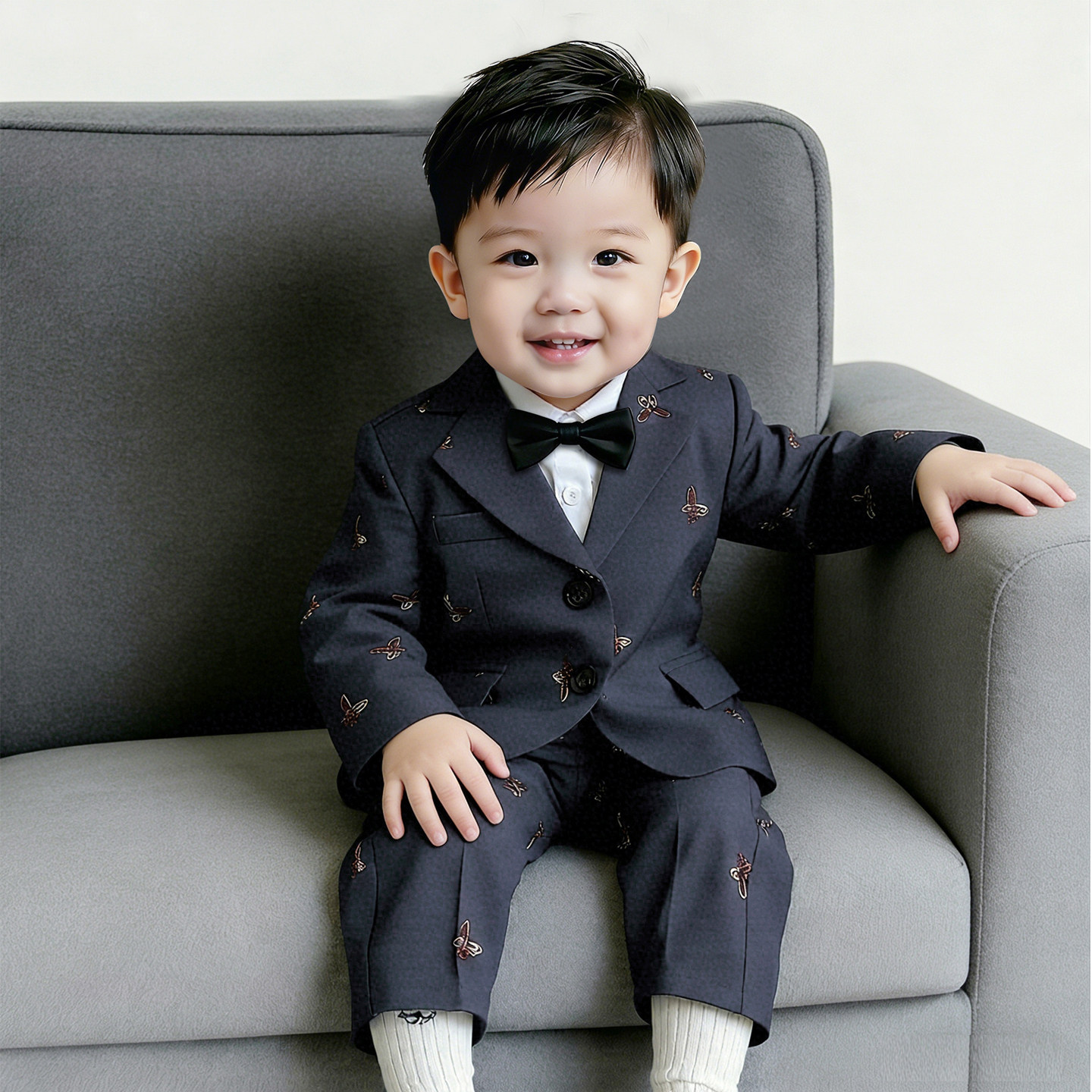 周岁男宝宝小西装套装春款男童生日礼服高端帅气儿童主持人演出服