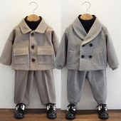 痞帅男童西装 休闲儿童婚礼花童小西服 男孩生日礼服韩版 套装 秋冬季