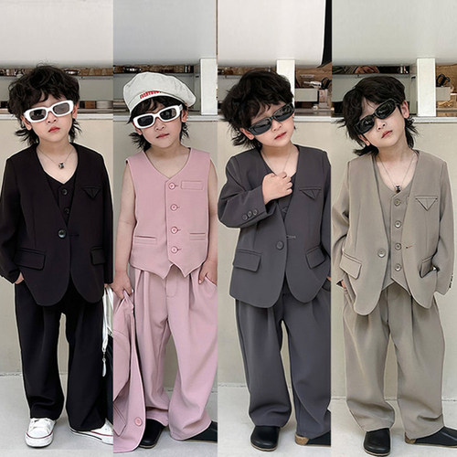 痞帅男童西装套装走秀礼服演出服