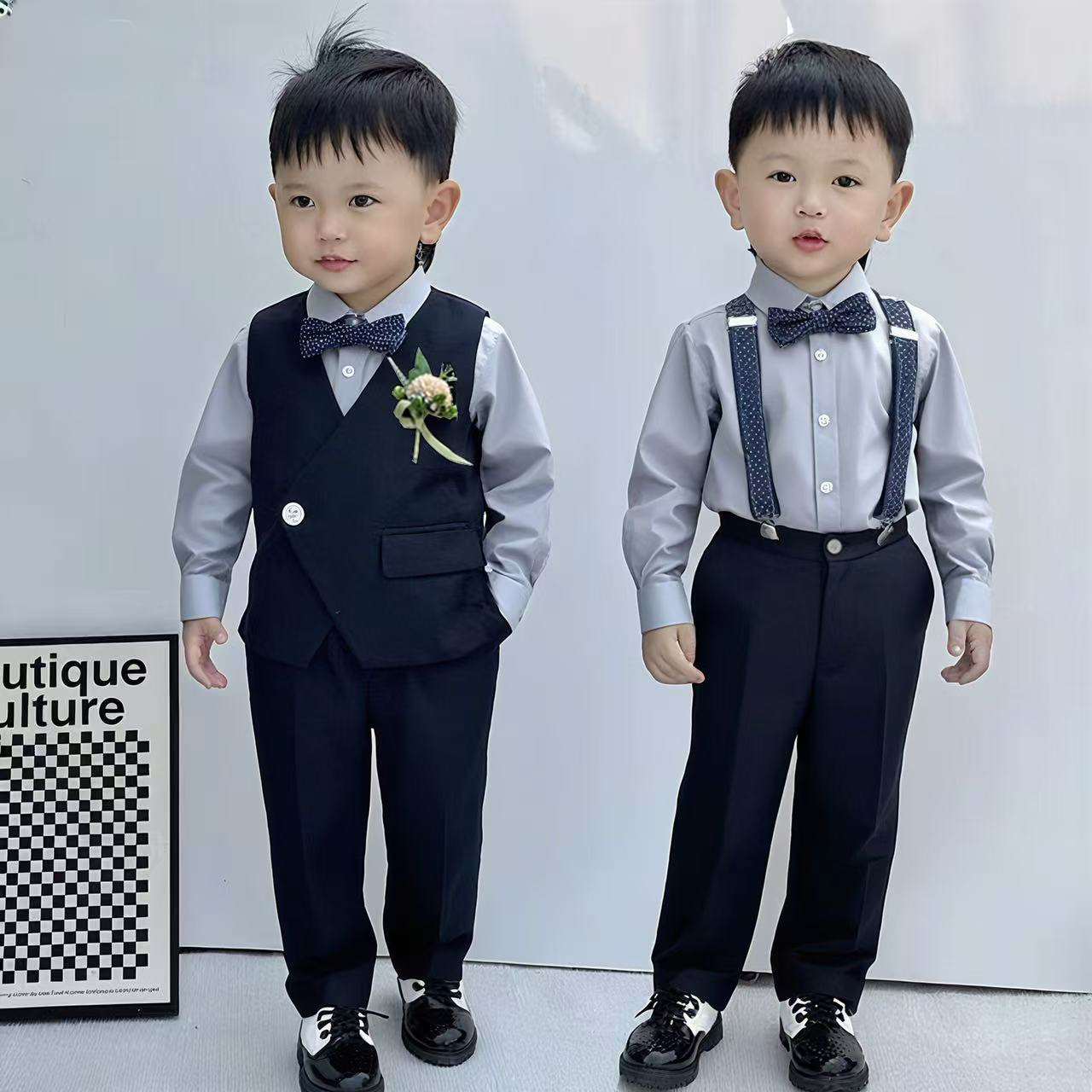 男童西装套装夏季小主持人演出服