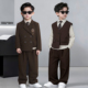 男童小西装 痞帅英伦风男孩主持人礼服高级感花童儿童走秀潮服 套装