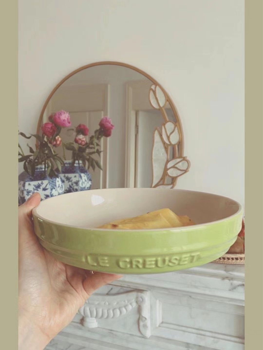 法国LECREUSET酷彩20cm圆形深盘子餐具套装汤碗餐具汤菜碗面汤碗