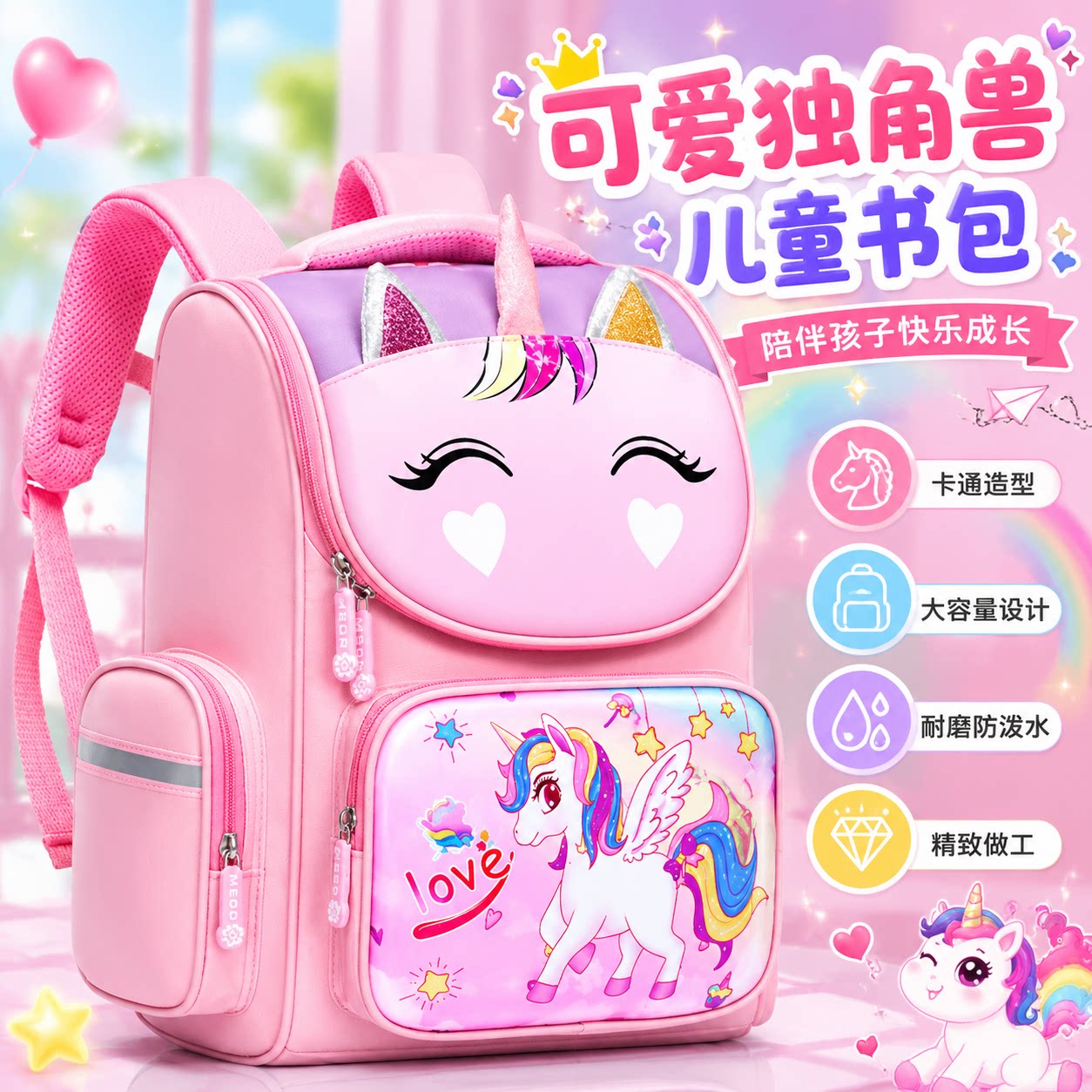 1-3-6年级女孩小学生书包
