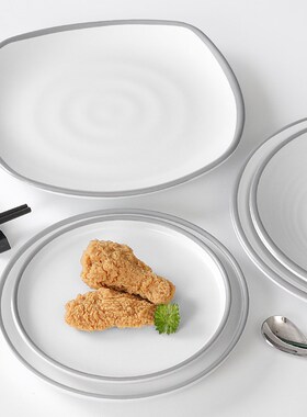 速发2025密胺餐具盘子圆形瓷盘火锅店菜用餐盘凉菜盘仿商碟子塑料