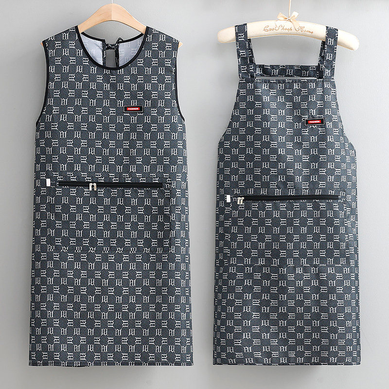 速发做饭围裙家用厨房工水韩版时尚马带背甲式餐饮防作服印字