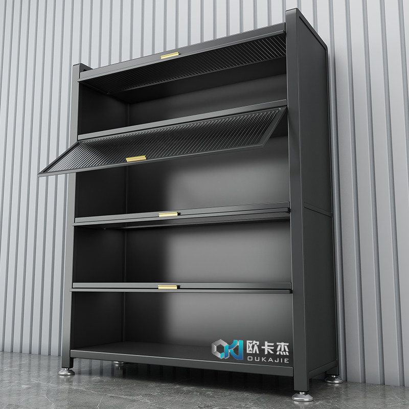 速发家用收纳柜子客物柜卧地储厅房间鞋柜电视机旁边的置物架落室