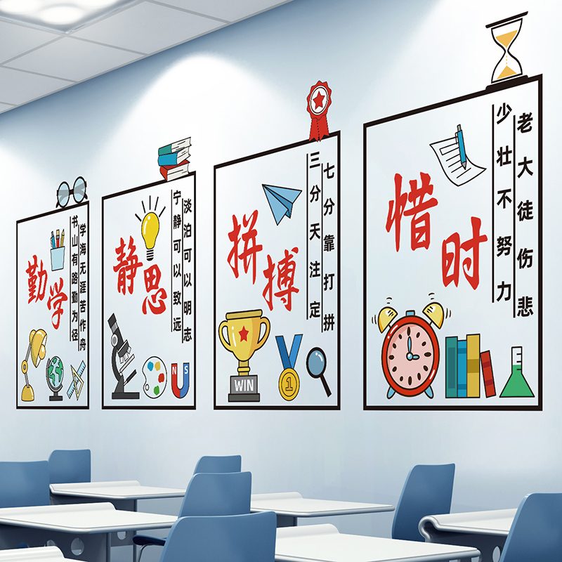 速发初中教学小室班级文化建设励志墙装纸贴饰品贴画名人名言墙纸