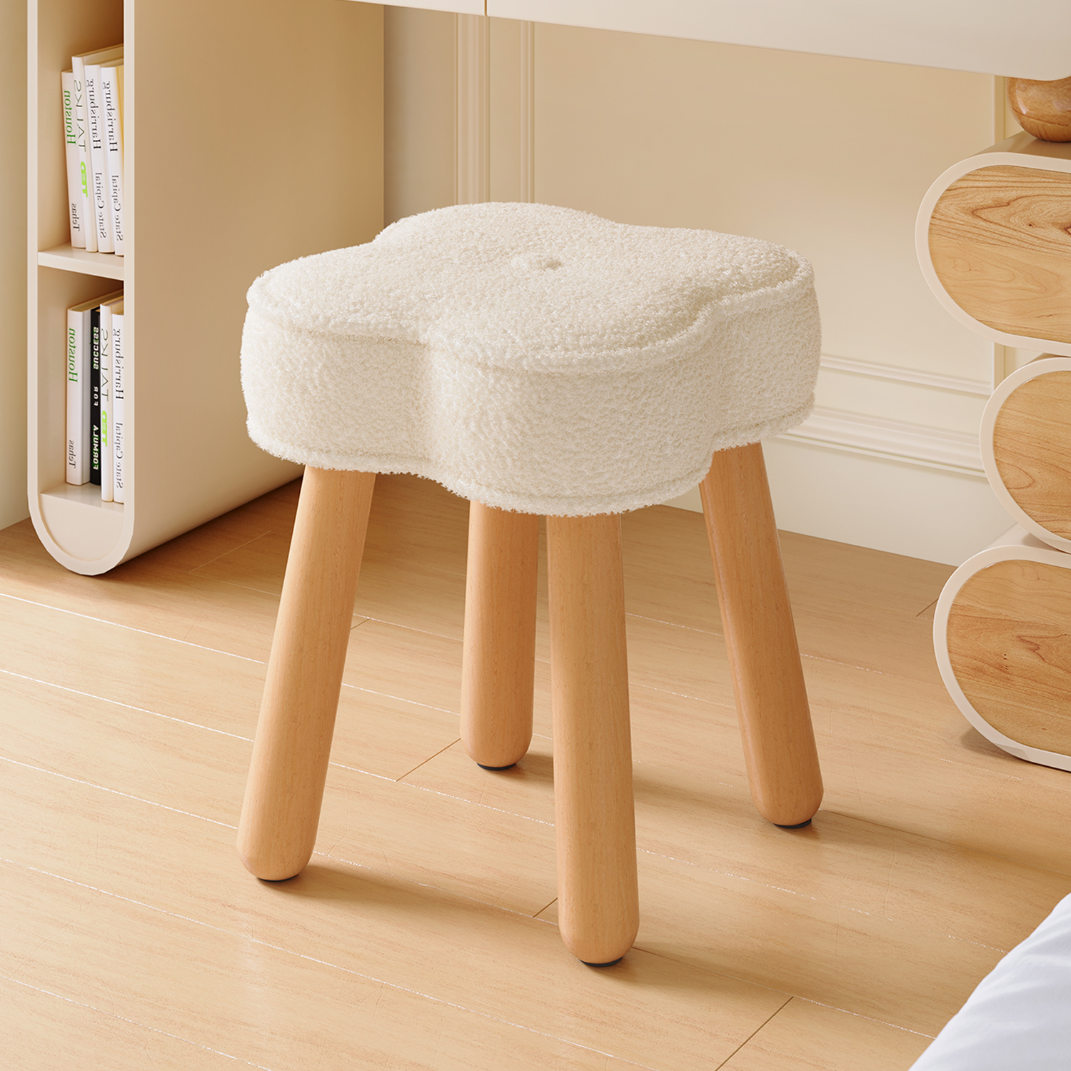 速发梳妆卧主凳化妆椅梳妆台凳子家用加厚实室生卧木简约舒适久坐