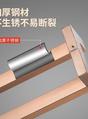 速发玻璃门拉手方玫双弯黑色不锈钢灰色黑钛金管瑰金有把木门拐角