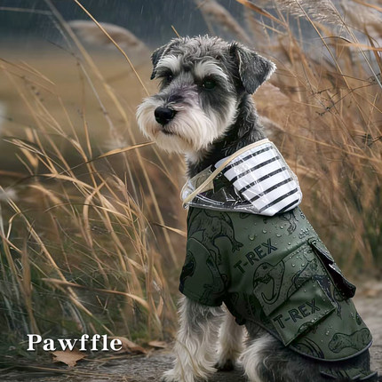 Pawffle狗狗雨衣连帽冲锋衣宠物衣服防水防雨耐脏户外运动
