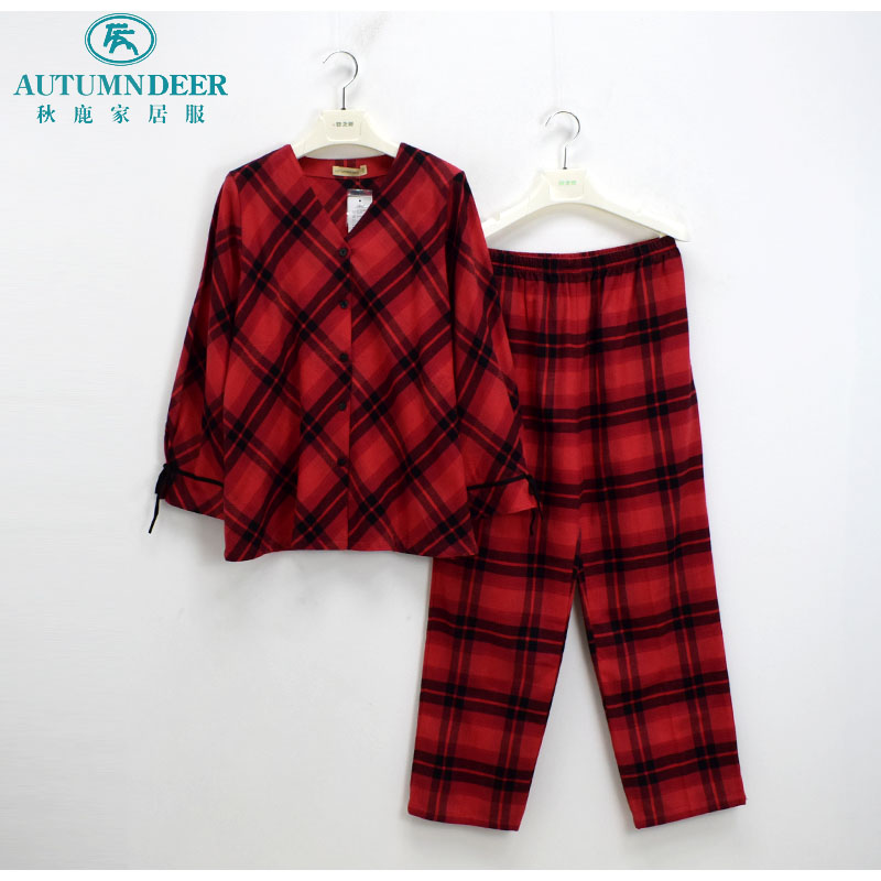 秋鹿女士梭织纯棉家居服