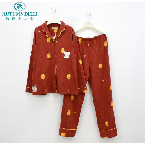 秋鹿女士纯棉卡通甜美风家居服