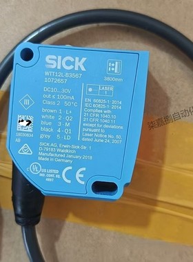 Sick 西克WTT12L-B3567激光距离传感器订货号:1072657全新现货