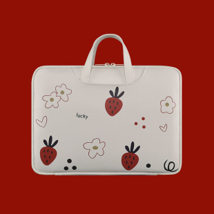 简约手提电脑包女适用游戏本戴尔15.6华为14寸matebook13苹果macbook13.3荣耀16.1好看的卡通个性防水防震