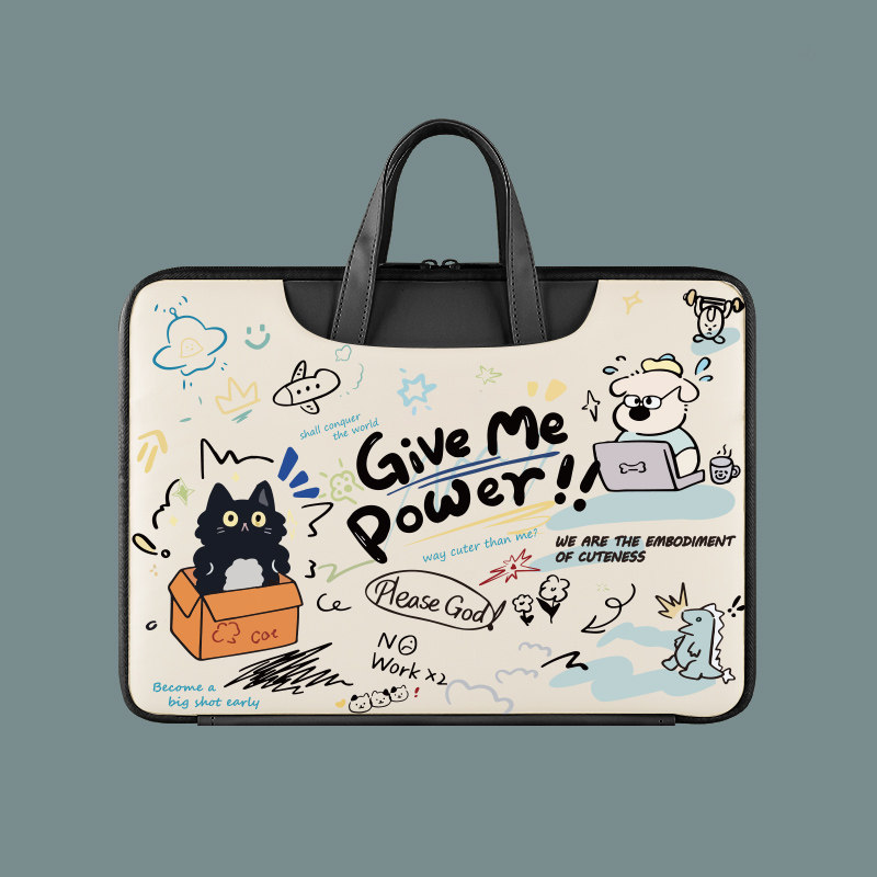 可爱笔记本手提电脑包适用苹果13.3华为14寸戴尔华硕防摔好看的15.6寸Pro16联想小新14惠普荣耀16.1卡通可爱