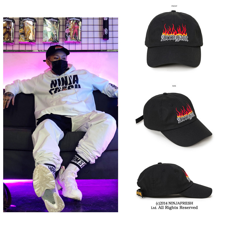 正品带防伪NFG高街zico火焰刺绣鸭舌情侣弯檐棒球帽ins款