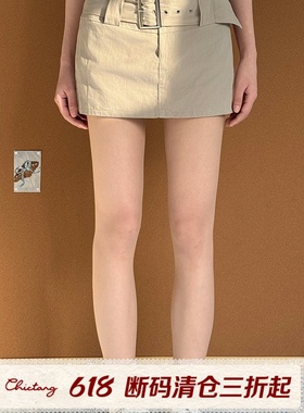 0527韩系复古简约休闲短裙辣妹低腰A字半身裙子夏季恭呐K0330