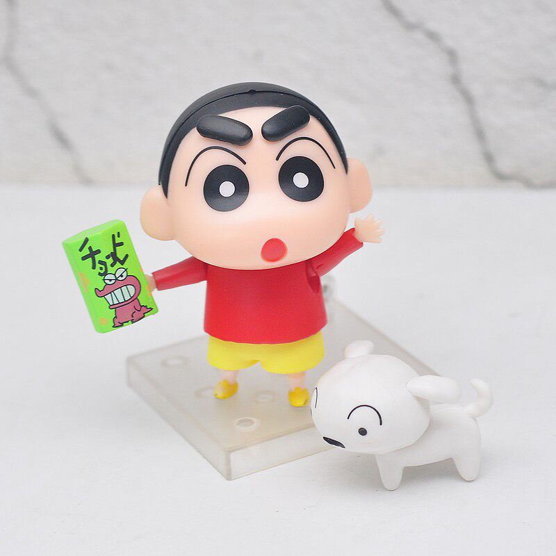 蜡笔小新 野原新之助 小白 可动可换脸粘土动漫手办摆件玩偶模型