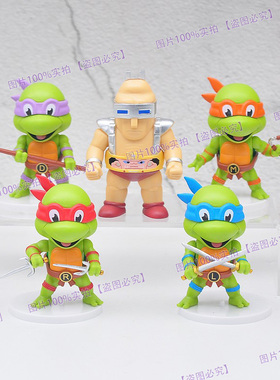 忍者神龟TMNT 朗格 5款Q版卡通蛋糕装饰桌面摆件手办玩偶模型礼物